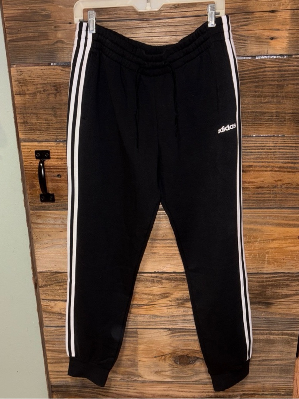 Adidas Women’s Black Jogger Pants with White Stripe